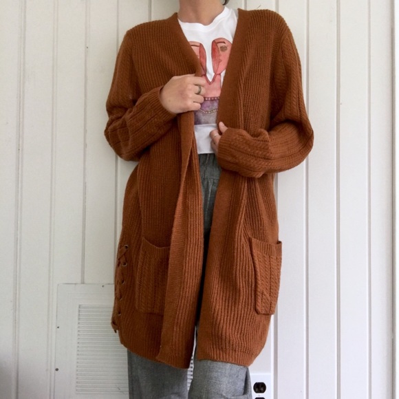 rust oversized cardigan